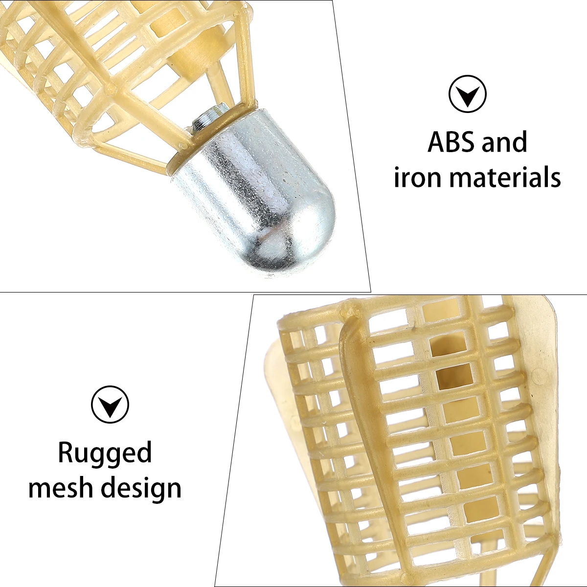 

4pcs Fishing Bait Cage ABS Iron Mesh Small Size Tackle Lure Trap Basket Feeder Storage Crab Eel Shrimp Lobster