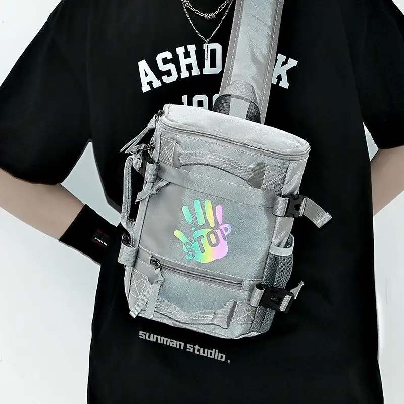 

Biker Style Shoulder Bag Men and Women with The Same Models, Large Capacity Unisex Casual Chest Bag, Personalized Handbag