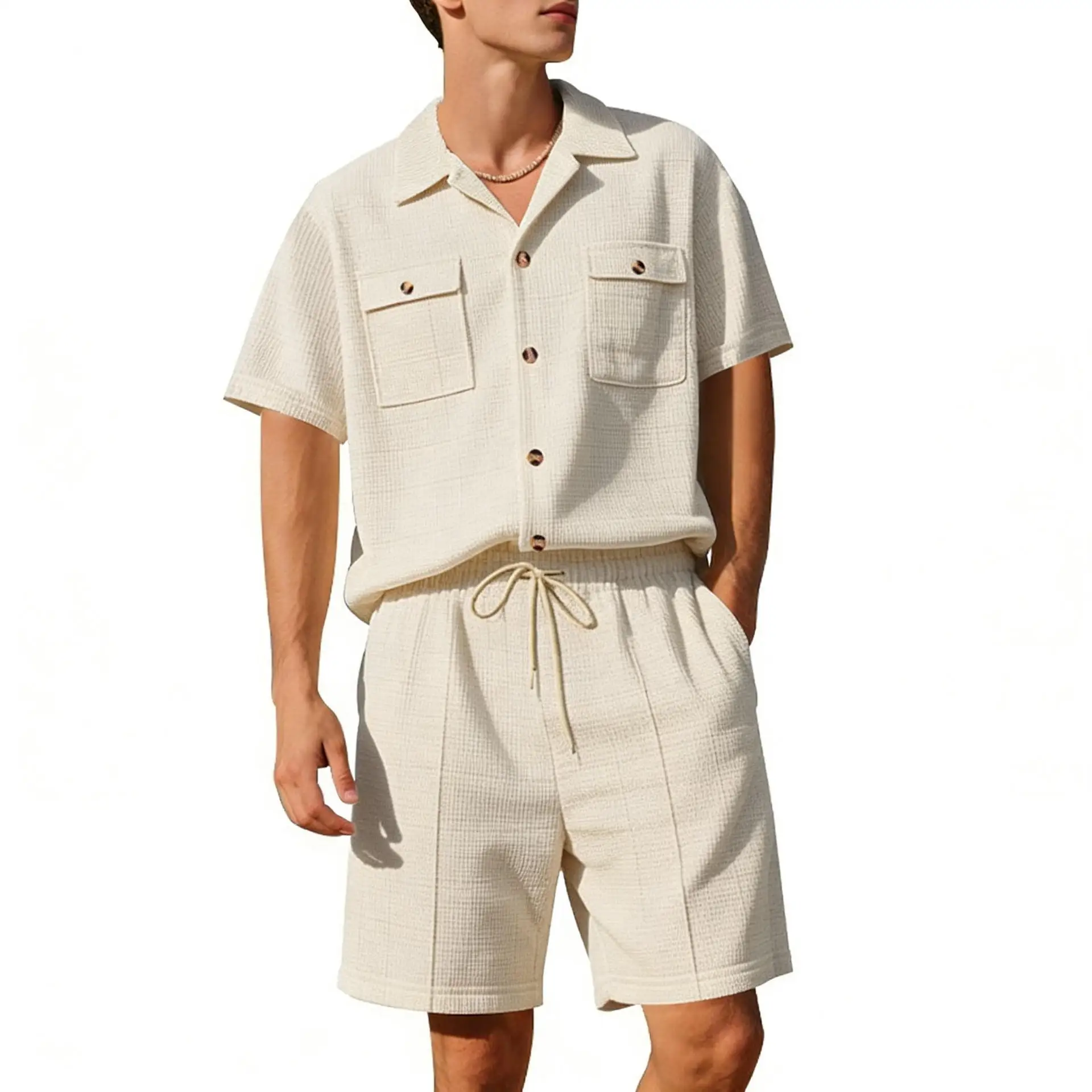 

Летняя мужская повседневная рубашка с коротким рукавом, однотонная, с воротником и карманом, универсальная, модная, молодежная одежда, другие комплекты