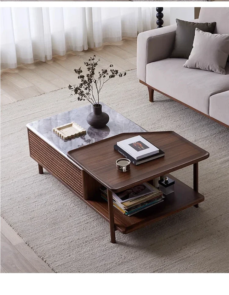 Nordic Antique Style Solid Wood Tea Table Household Minimalist Square Tea Table