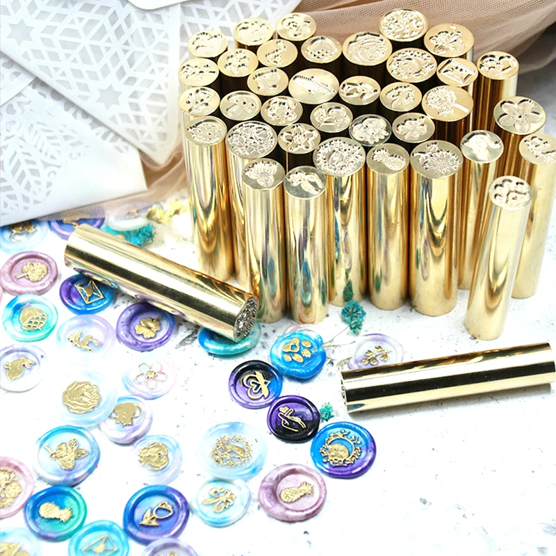 12mm Metal Sealing Wax Stamps Plants Animal Brass Vintage Decorative Envelope Wax Seal Stamp Wedding Cards Craft Gift Decoration