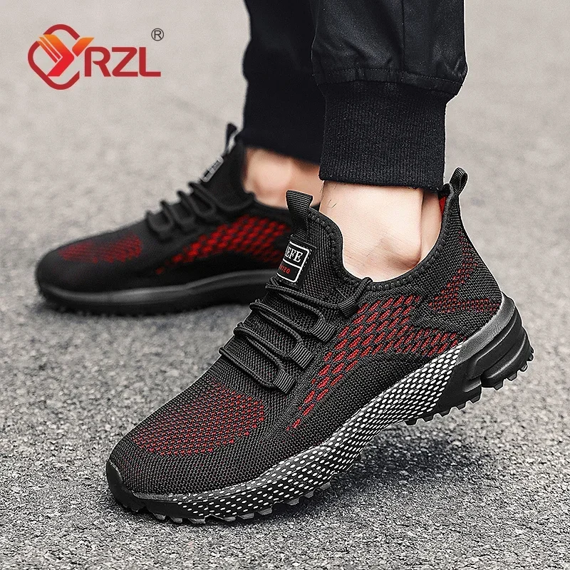 

YRZL Men's Lightweight Running Shoes Breathable Non Slip Comfortable Black Jogging Shoes for Men Fashion Sport Sneakers
