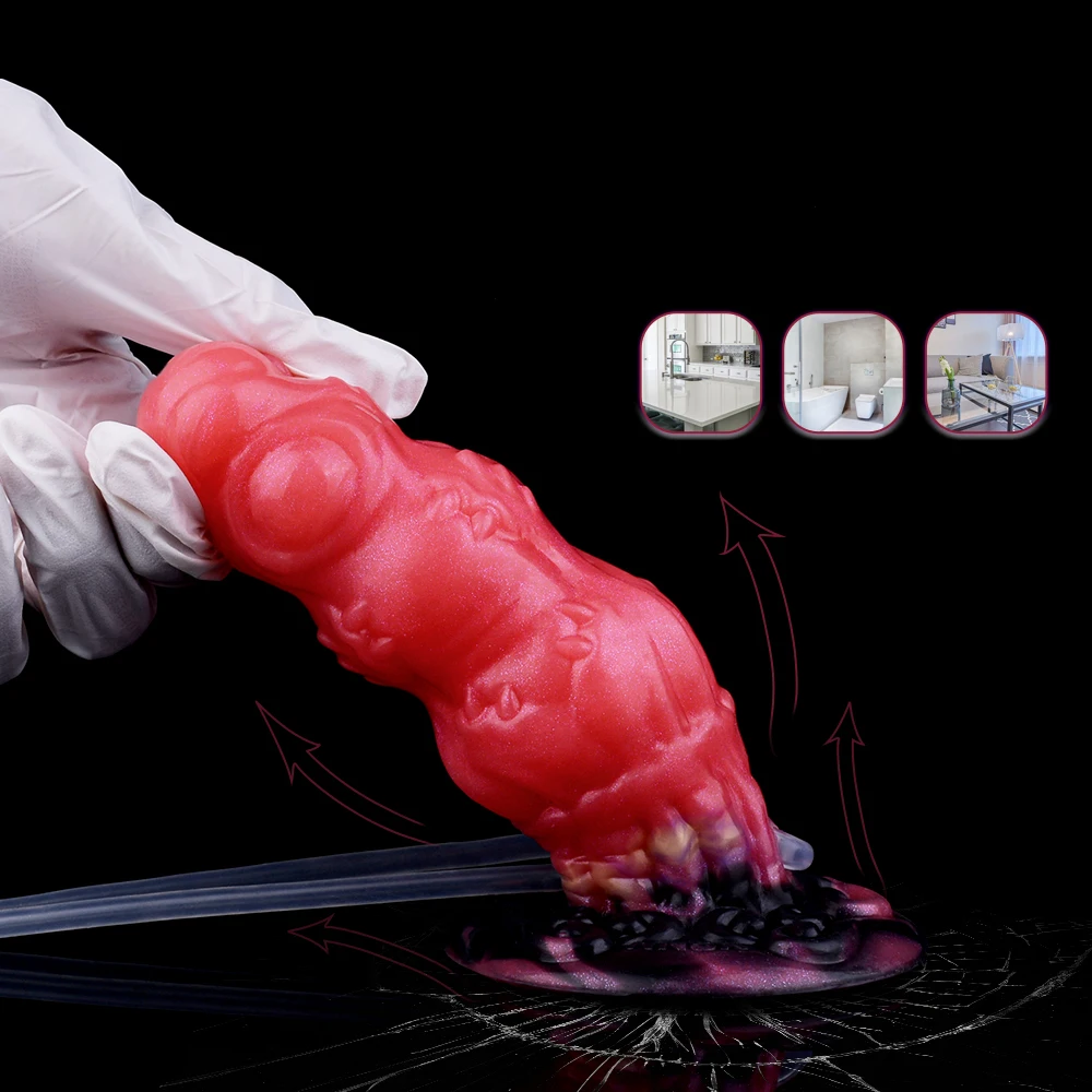 YOCY الخيال الأحمر الوحش الشرج المكونات نفخ Pudgy القذف لعبة الجنس للنساء الرجال مع كوب شفط قوي اللعب حر اليدين