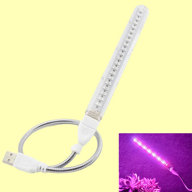 

USB Portable Plant Growing Light 21Led Grow Light Red Blue DC 5V Full Spectrum Phyto Lamp 21 leds Flexible Light Indoor