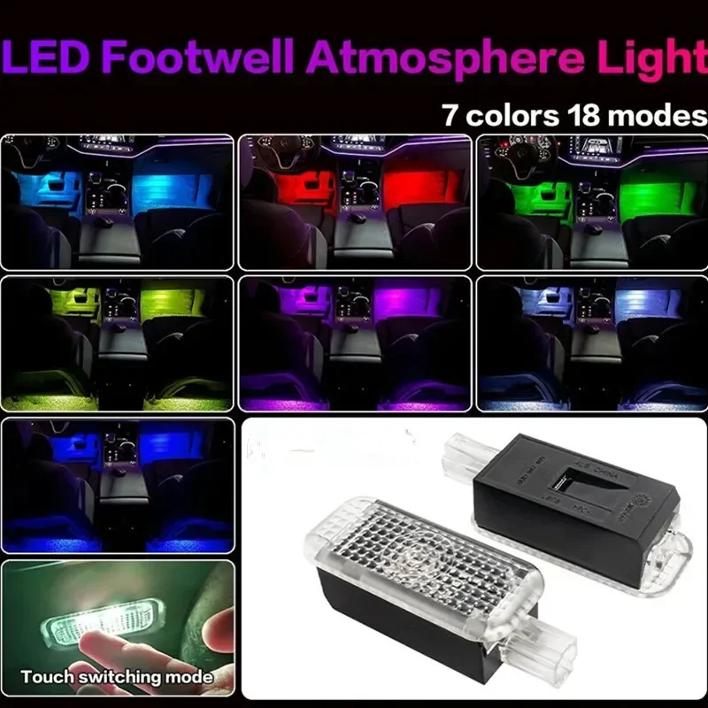 

For Skoda Octavia A7 NN Rapid NH Karoq ND Kodiaq NS NV Superb 3V LED RGB Car Footwell Lamp Atmosphere Light Interior Accessories