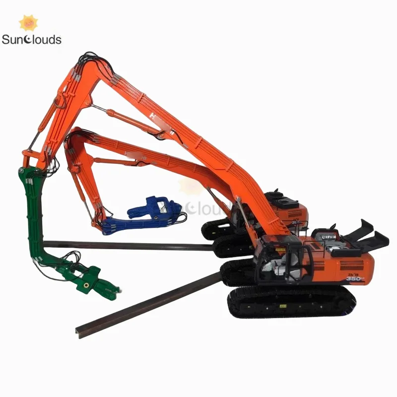 For HITACHI Telescopic Arm Pile Driver Model ZAXIS350-6 Alloy 1:50 Scale Die Cast Model Toy Car & Collection Gift & Display