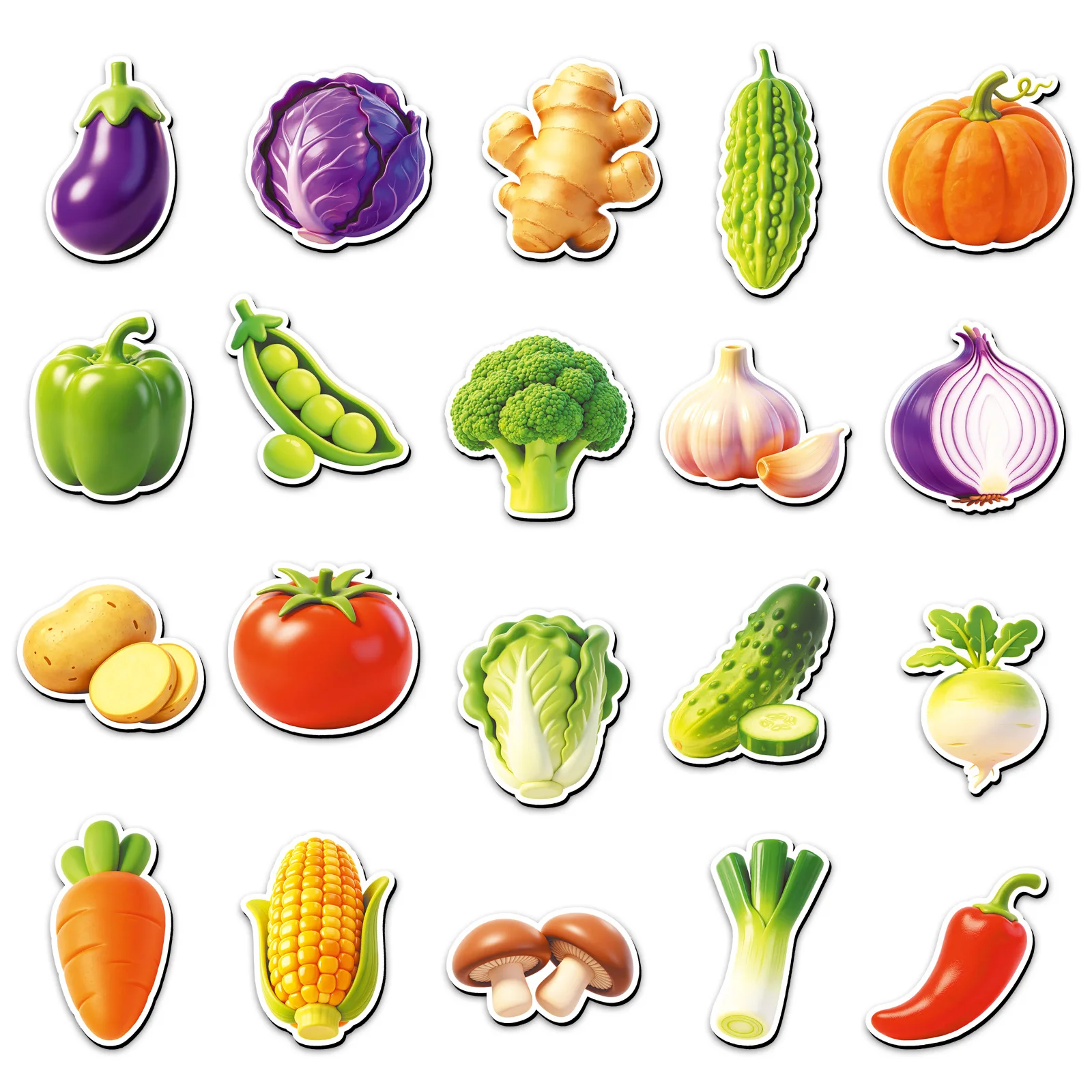 20Pcs/Set Realistic Vegetable Fridge Magnets Soft Magnetic Stickers Kitchen Food Decor Accessories School Teaching Supplies Gift