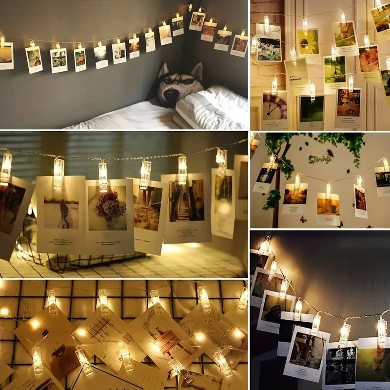 1.5M/3M/6M/10M Led String Light With Photo Clip Battery For Wedding Decoration Birthday Party Christmas Decoration