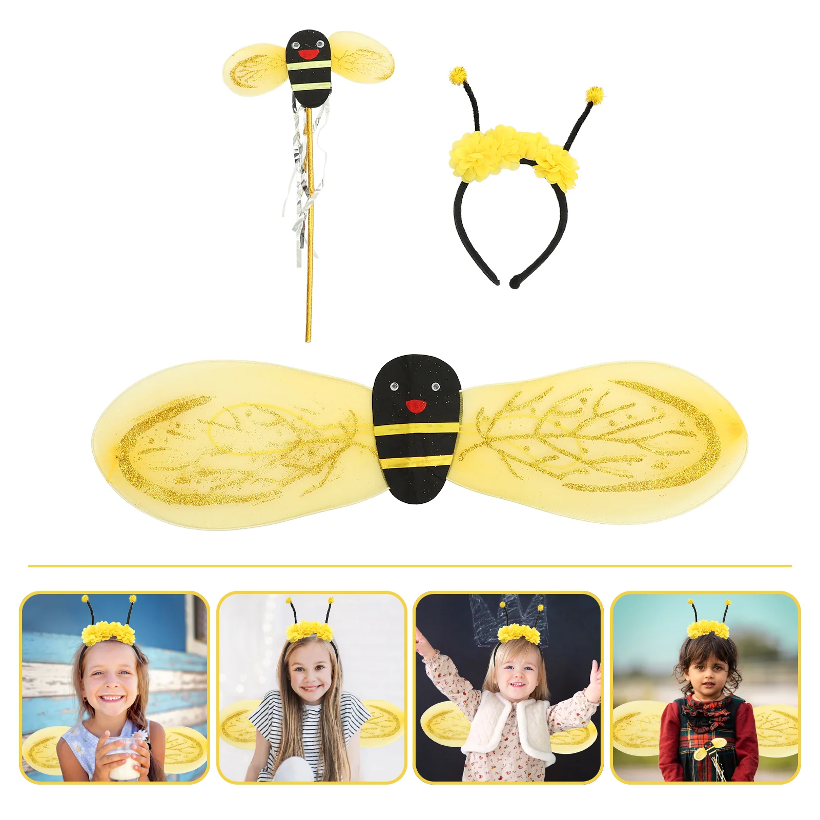 Costume Accessories Kids Bee Wings Performance Decor Hair Costumes Plastic Newborn