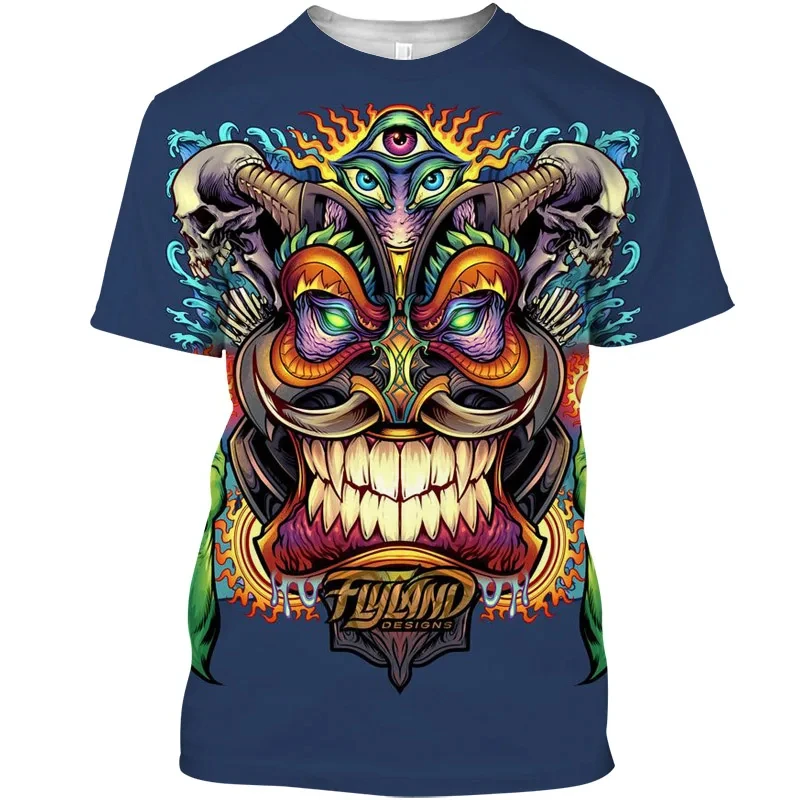 

Newest Funny Tiki T-shirt Men's 3D Print Oversized T-shirt Men Clothing Streetwear Short Sleeve Tee Graphic T Shirts Men's Shirt