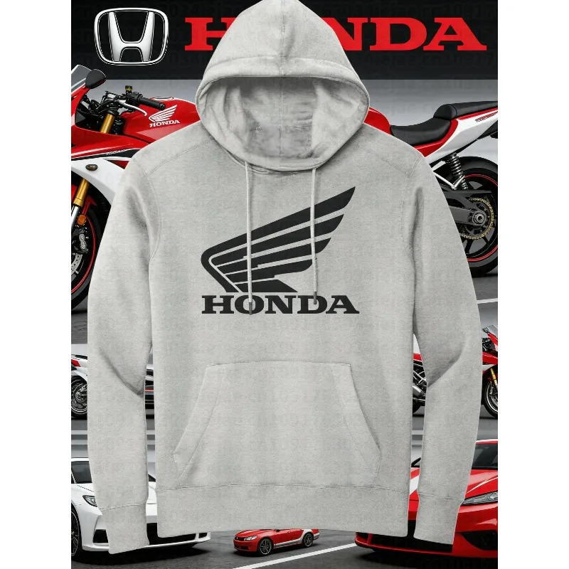 

Новая толстовка с принтом логотипа Honda, универсальная уличная одежда для мужчин и женщин, повседневная толстовка для мотоциклистов, осенне-зимняя коллекция