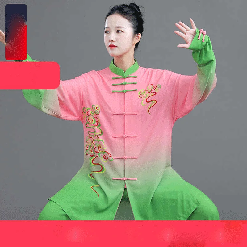 2025 New Model High-Range Gradient fabric Tai Chi Changquan Nanquan Chinese Martial Arts Training and Competition Uniform