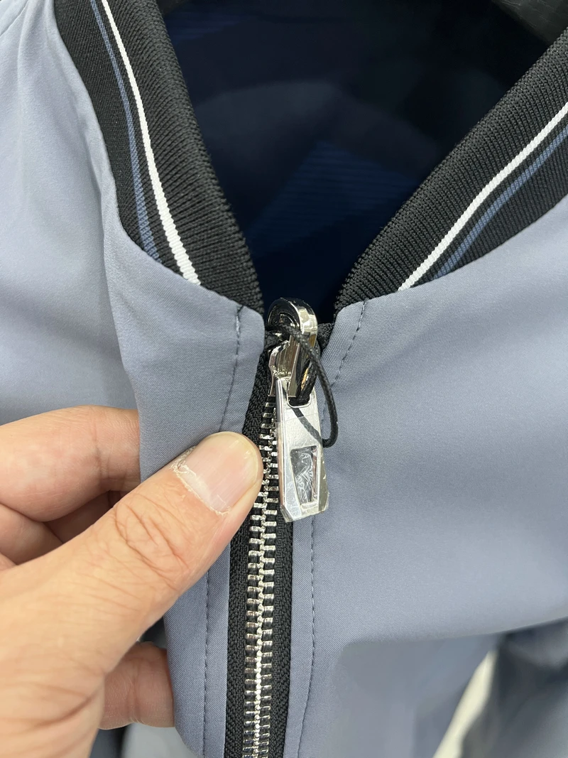 

Double-Sided Wear Casual Men's Jaet Faionable Busin Sle Spring Autumn Outerwear Stand Fit Long Sve Zipper Closure