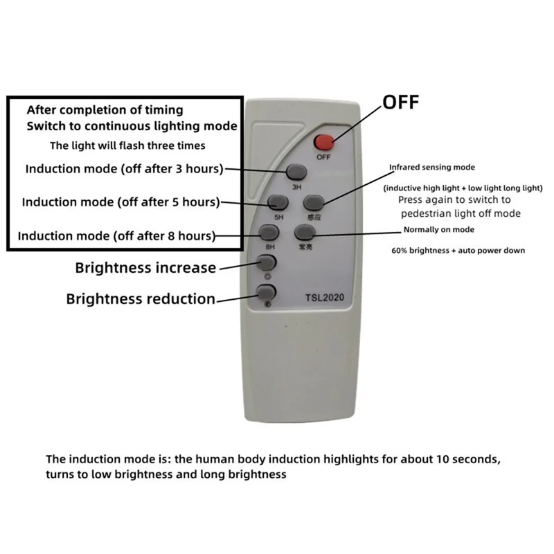 A95I-Solar Street Lamp Controller Circuit Board With PIR Human Body Induction, 3.2V 3.7V Remote Control Function