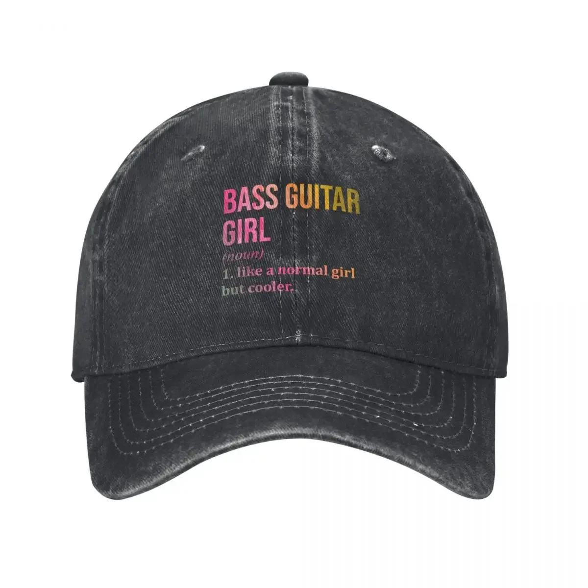 Bass Guitar Girl Definition Bass Guitar in Watercolor Baseball Cap Christmas Hat New Hat Sun Cap Streetwear Boy Women's