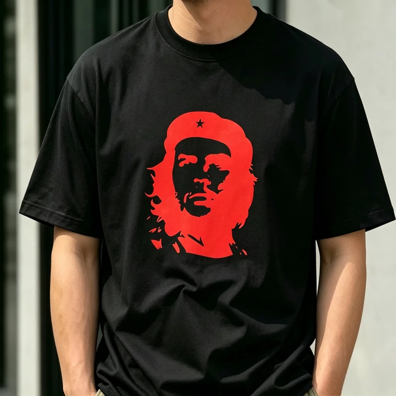 Che Guevara Cool Novelty Humour Portrait Tshirt Classic Red Silhouette Print Short Sleeve Casual Street Tee Cotton Unisex Y2k