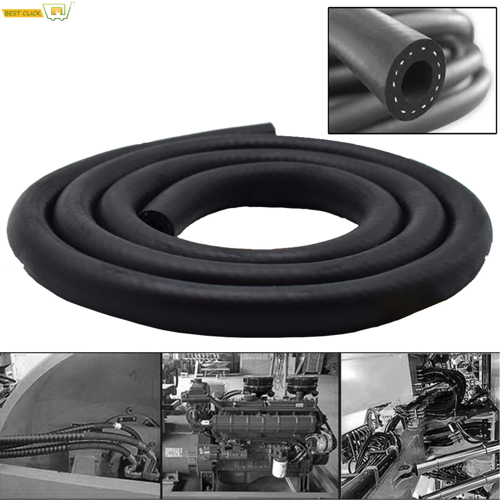 5x10mm/6x11mm/8x13mm/10x15mm Inner Outer Diameter Fuel Oil Hose Tube Car Automobiles Motorcycle Pipe Engine Parts Accessories