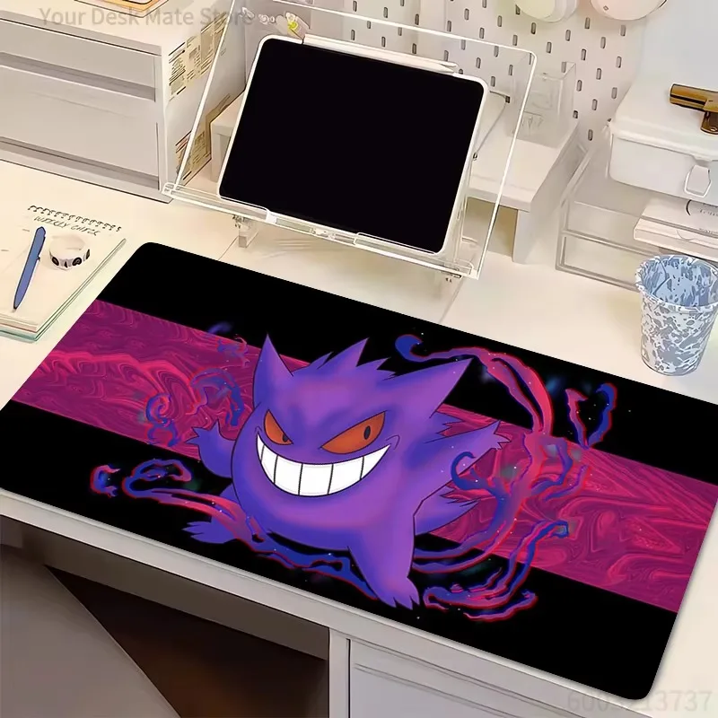 Pokemon Gengar Large Gaming Mouse Pad Purple Ghost Anime Non Slip Rubber Desk Mat Keyboard Table Mat for Game Office PC Decor