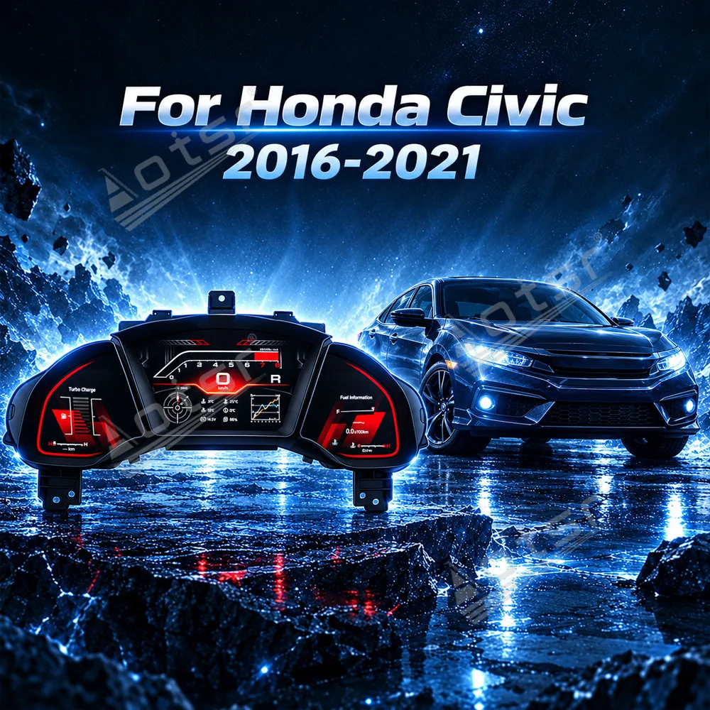 LCD Digital Instrument Display For Honda Civic 10th Gen 2016-2021 Dashboard Tachometer Virtual Cockpit Cluster Speedometer