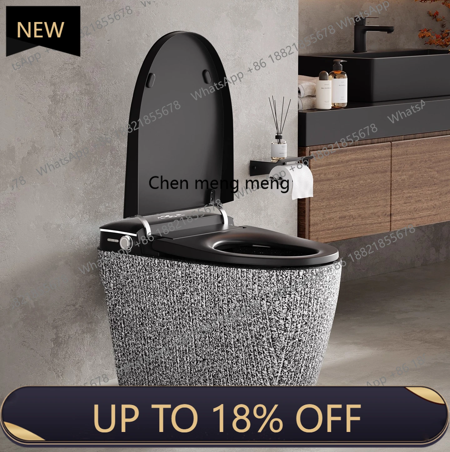 

Z189 Retro smart toilet has no water pressure limit, automatic flip seat, instant hot siphon toilet