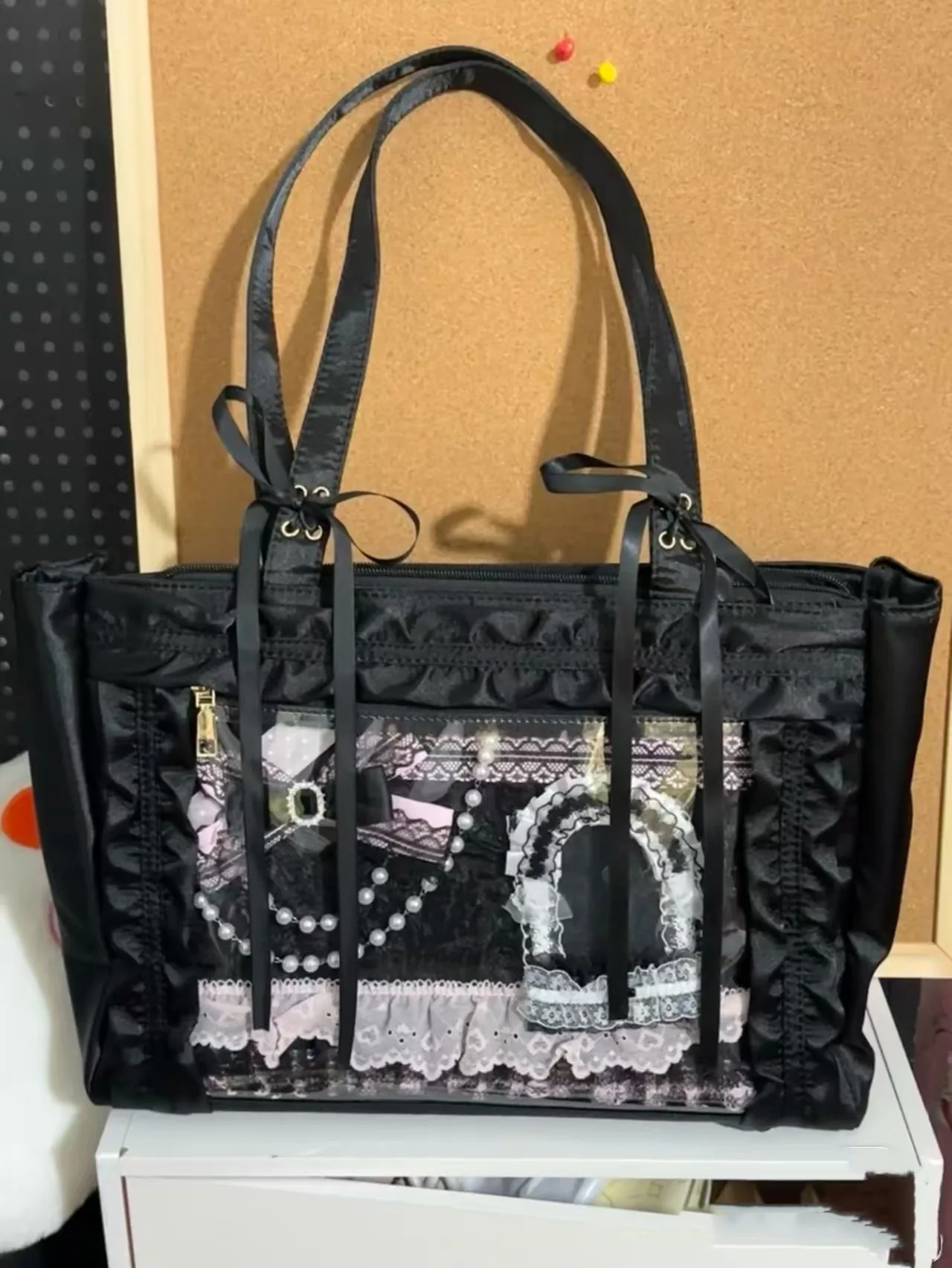 

2025 Новая новейшая сумка-тоут Y2K для девочек-студентов с прозрачным окном