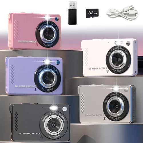 4K Digital Cameras 50 MP Portable Vlogging Camera 16X Zoom Camcorder Camera 2.8 Inch LCD Screen for Photography and Video