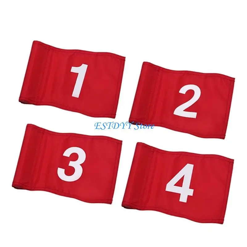 

G6DE 4Pcs Numbered Golf Practice Flag With Clear 1, 2, 3, 4 Numerals Easy to Use