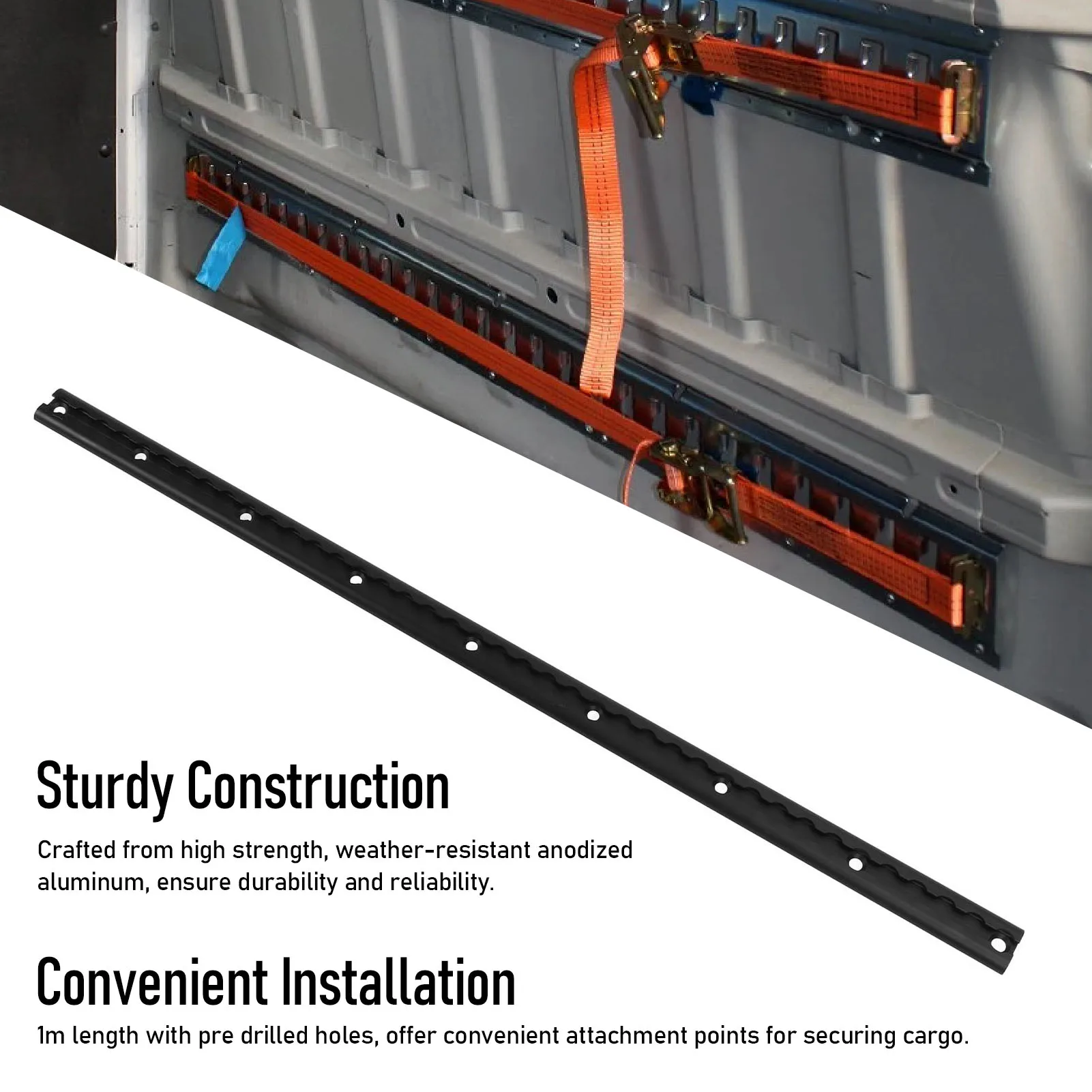 

Алюминиевая направляющая L-рейка с просверленным отверстием Прочная конструкция длиной 3,3 фута Прочная алюминиевая направляющая для авиакомпаний для грузовых автомобилей, прицепов
