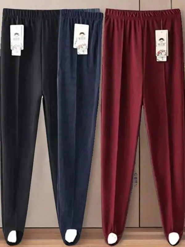 High Waist Ice Silk Leggings Women's Footwear Pants High Elasticity Loose plus Size Outerwear Base Layer Pants