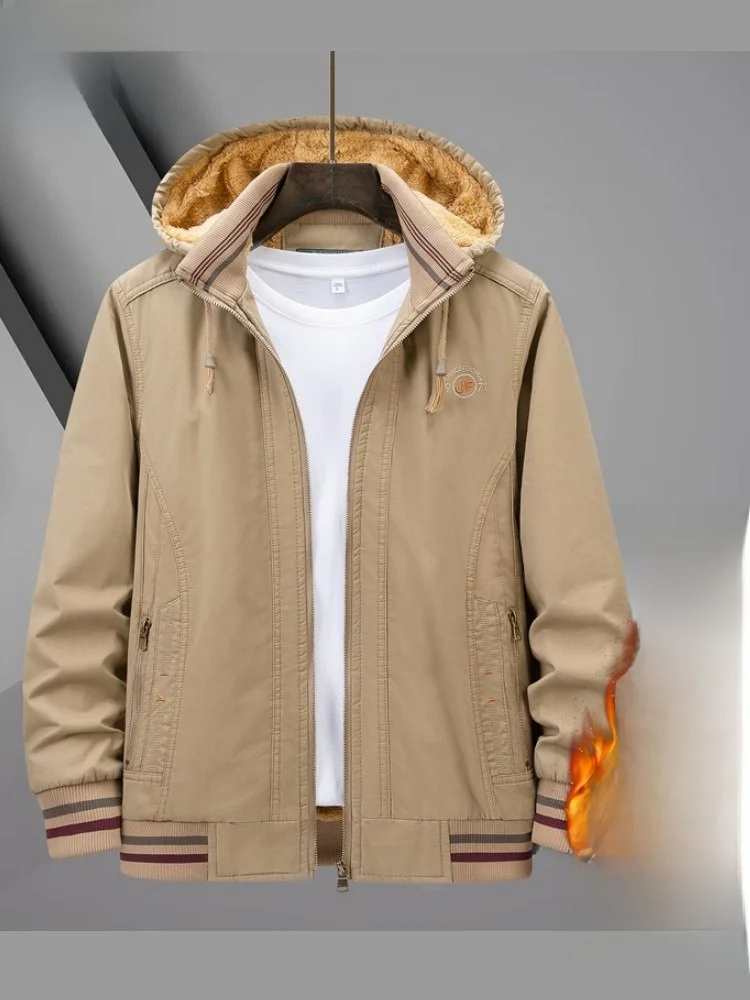 

Paul Men's Thiened Fce Lined Jaet Autumn Winter High Quali Sport Warm Windproof Outerwear Stand Fit Faion Urban...