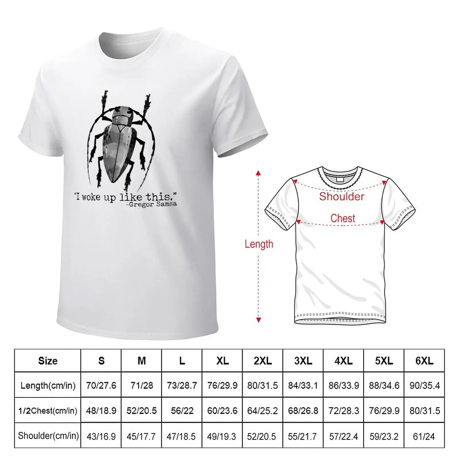 Funny Kafka Metamorphosis Gregor Bug Woke Up Like This T-Shirt hippie clothes vintage clothes anime black t-shirts for men