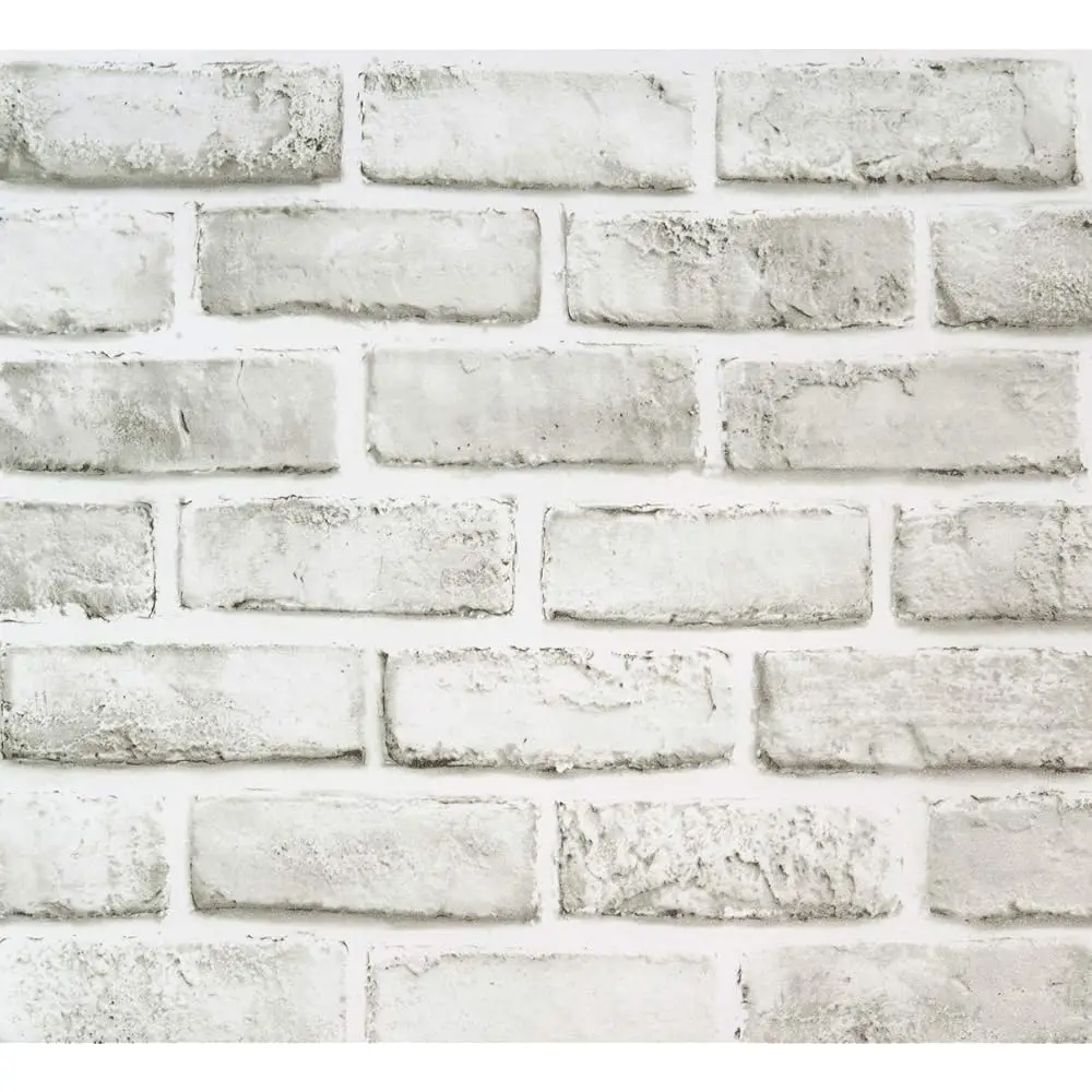 

White Grey Bri Wallpaper Peel And Sti 17.71 In X 118 In Faux 3D Textured Wall Paper Pull And Sti Self Adhesive Vinyl Film
