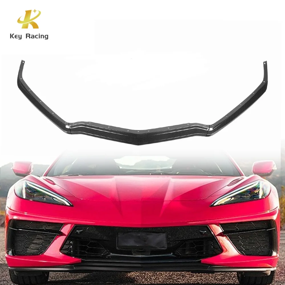 C8 Corvette Front Bumper Lip Carbon Fiber Front Bumper Lip Chin Winglet For Chevrolet Corvette C8 2019+