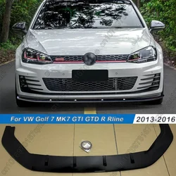 For Volkswagen Golf 7 MK7 GTI GTD R Rline 2013-2016 Front Bumper Splitter Lip Spoiler Diffuser Tuning Body Kits Gloss Black ABS