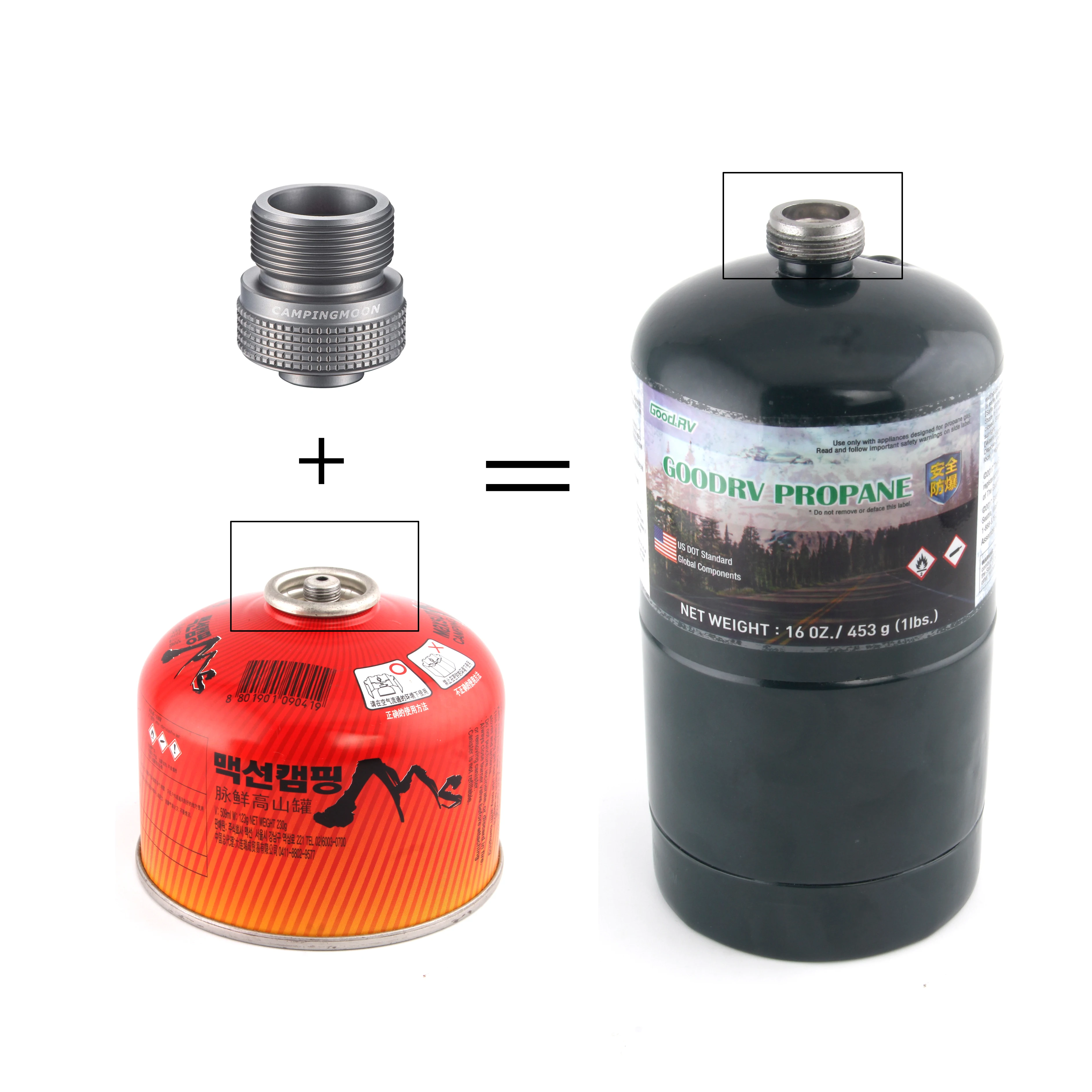 Campingmoon Camping Propane Stove Adapter, Input: En417 Lindal Valve Canister, Output: Propane Gas Stove,Z20