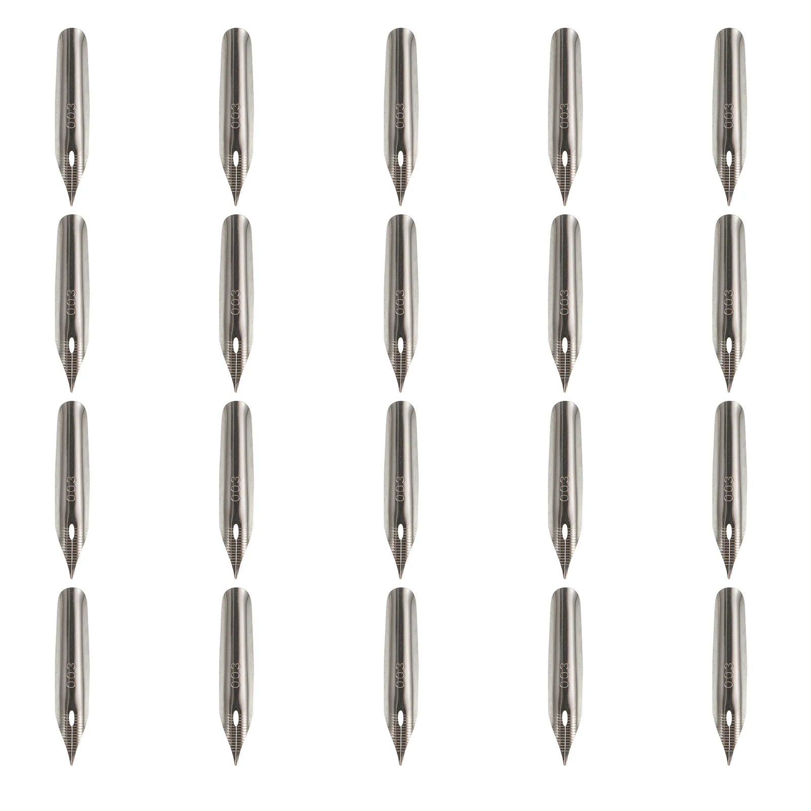 20 Pcs Dip Ink Pen Nibs Calligraphy Writing Fountain Supplies for Pens Replacement Stainless Steel