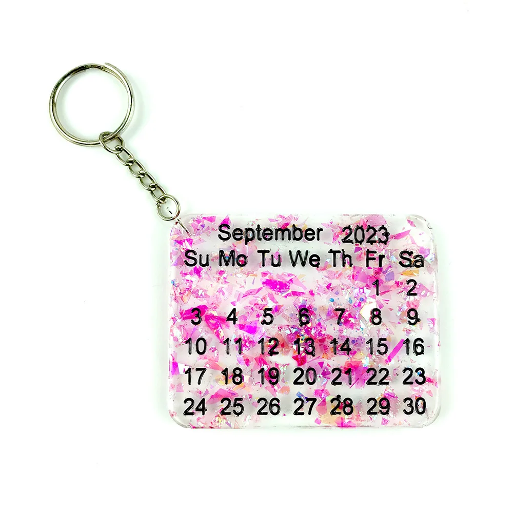 

2023 Calendar Calendar Key Chain Mold Chain Mold Silicone Pendant Crafts DIY Accessories Reusable Jewelry Parts