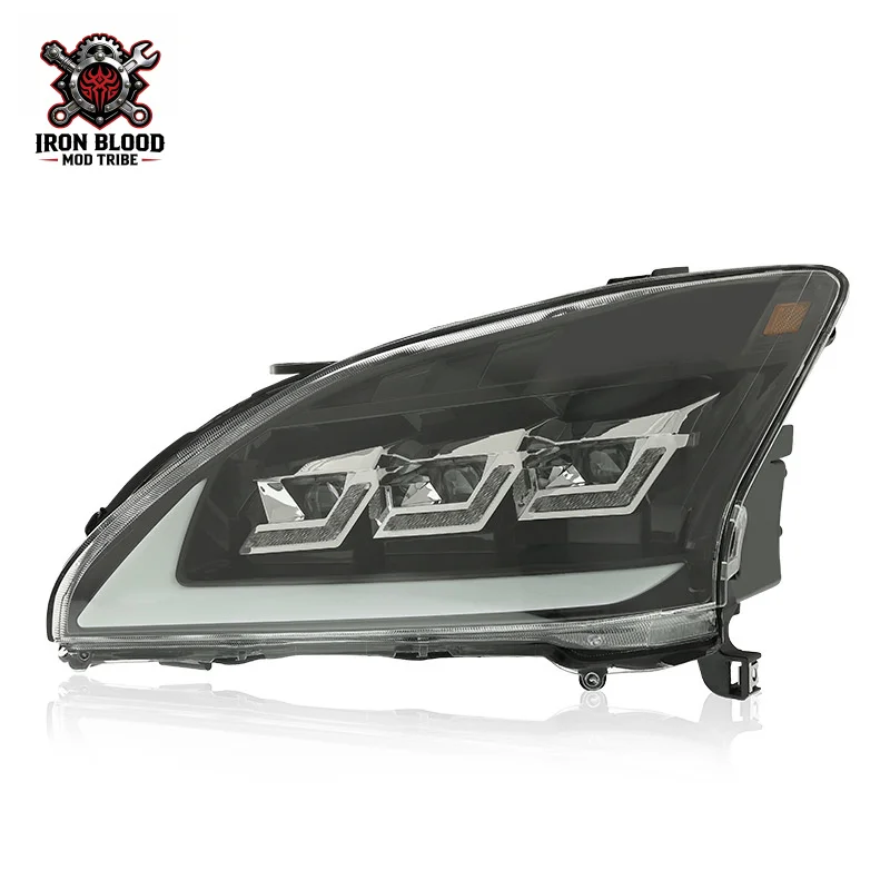 Suitable for 2003-2008 Lexus RX headlight assembly modification with three-eye LED daytime running lights and flowing turn signa