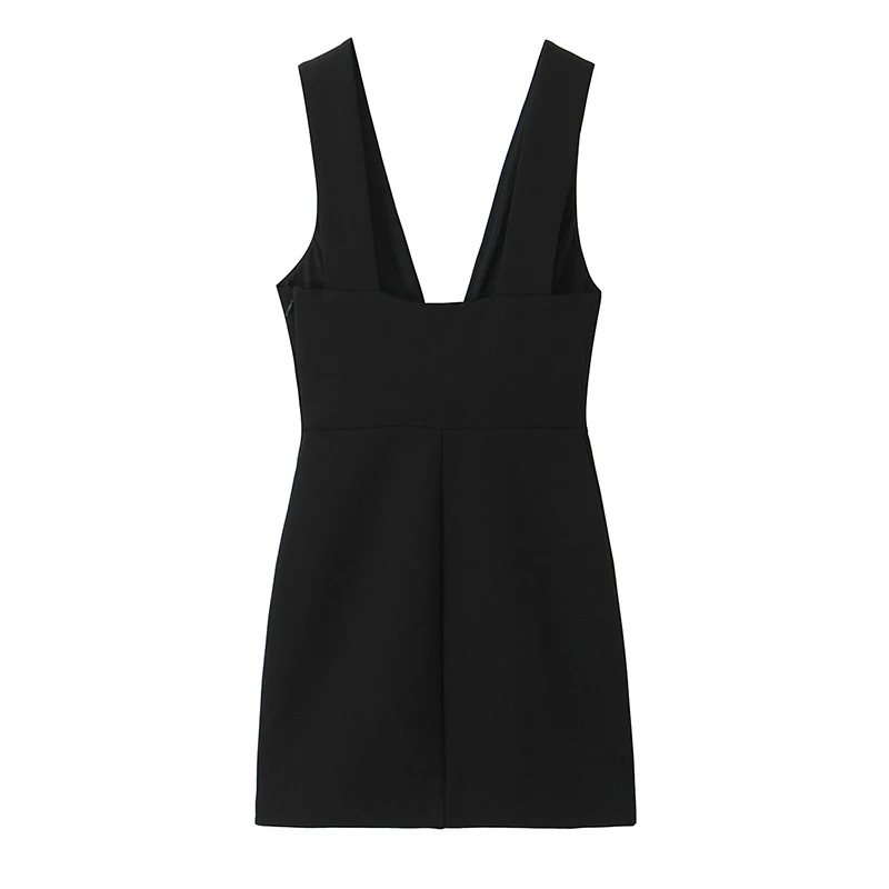 Vestido feminino 2025 novo sem mangas jóias botão elegante sexy vestidos curtos viajando moda personalidade arco mini vestido ﻿