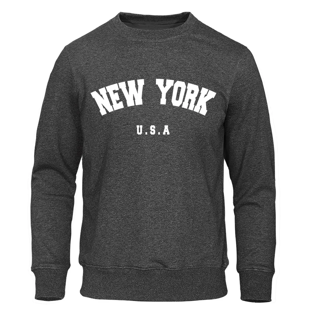 

2024 New York City printed men's sweatshirt fashion casual sweatshirt personality street sportswear crewneck sweatshirt