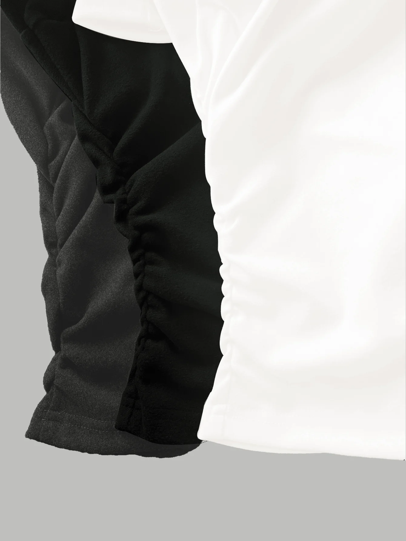 3er-Pack Damen V-Ausschnitt Fleece-gefüttertes Langarm-Oberteil mit seitlicher Raffung, schmal geschnittenes Crop-Top, thermisch warm, Herbst-Winter-Basic-Shirt – Detail 5