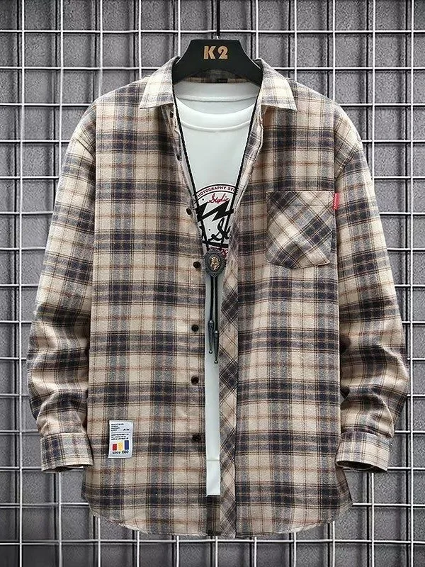 

Men's Long Sve Cotton irt for Workwear Resistant to Wear And Dirt Stand Fit Printed Casual Sle Spring Autumn Wear