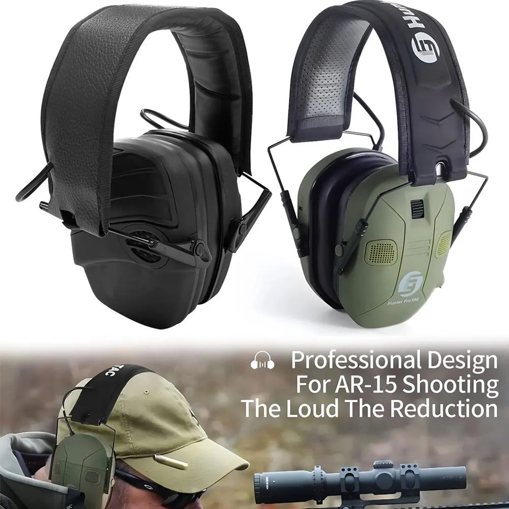 Foldable Tactical Electronic Shooting Earmuffs Noise Canceling Headphones Amplified Hearing Protection Headphones