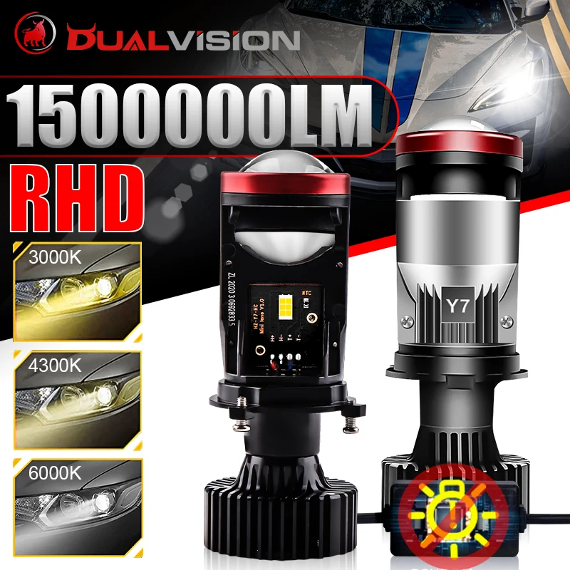 

1500000 LM H4 Светодиодные фары Canbus No Error 3000K 4300K 6000K STG PTF Дальний ближний свет Автомобильные фары Турбовентилятор Светодиодные лампы CSP Chips