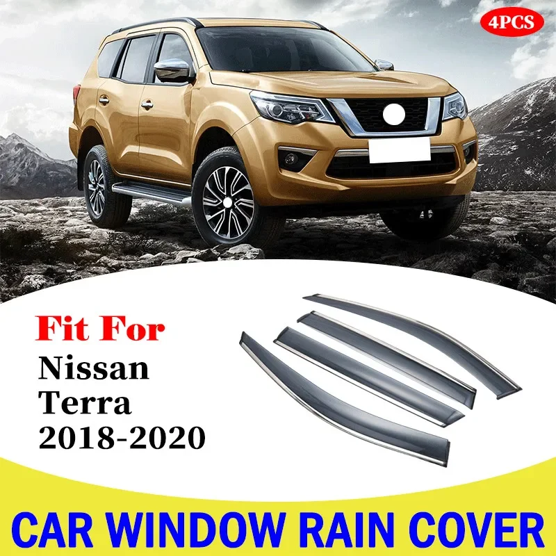 

Car Window Rain Shield Visor Guards Protector Sun Wind Deflector Awning Shade Cover For Nissan Terra 2018-2020 Car Accessories