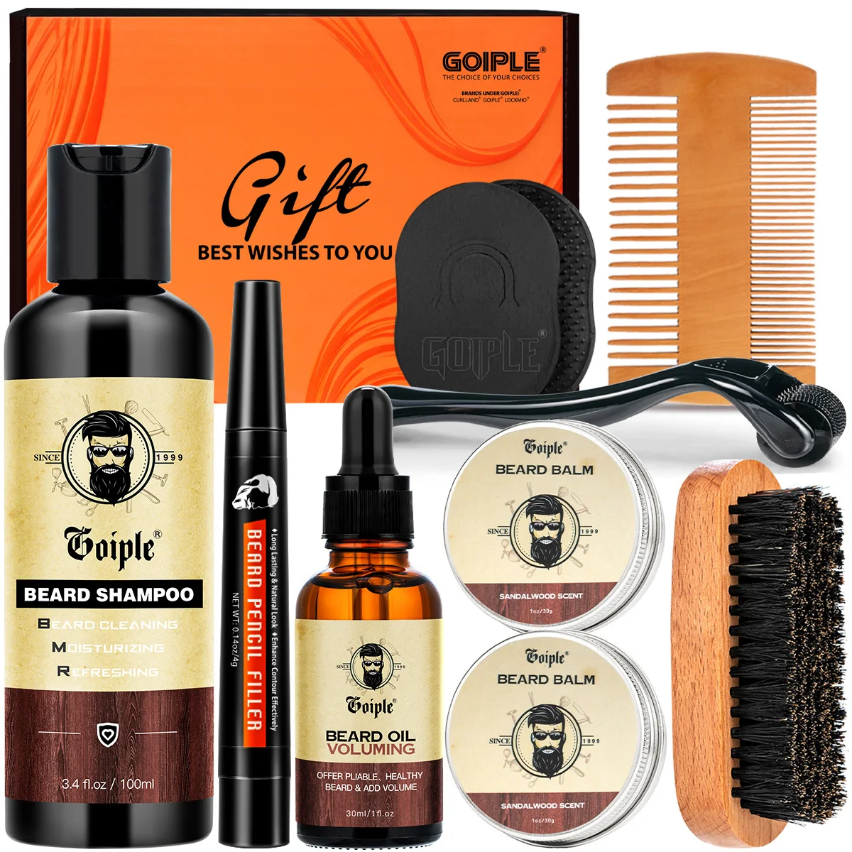 

Набор для роста бороды, шампунь против выпадения волос, наполнитель, ручка-бальзам, питательный увлажняющий крем, кондиционер для увеличения объема усов, продукт для ухода за бородой