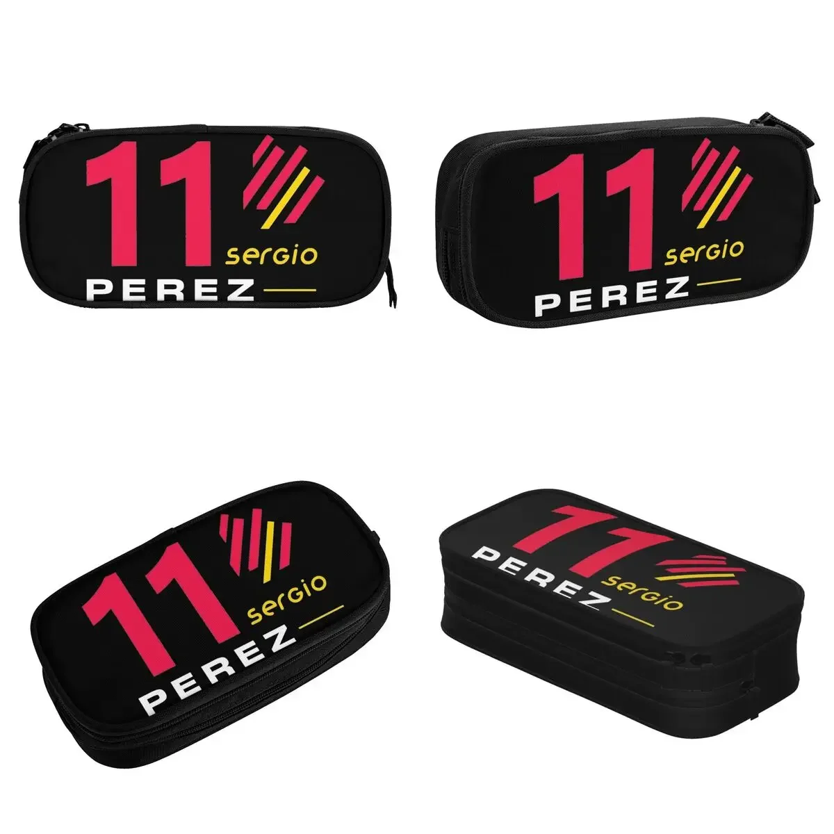 Sergio Perez 11 Car Team Pencil Case Creative Motorsports Racing Pen Holder Bag Student Large Storage Supplies Zipper Pencilcase