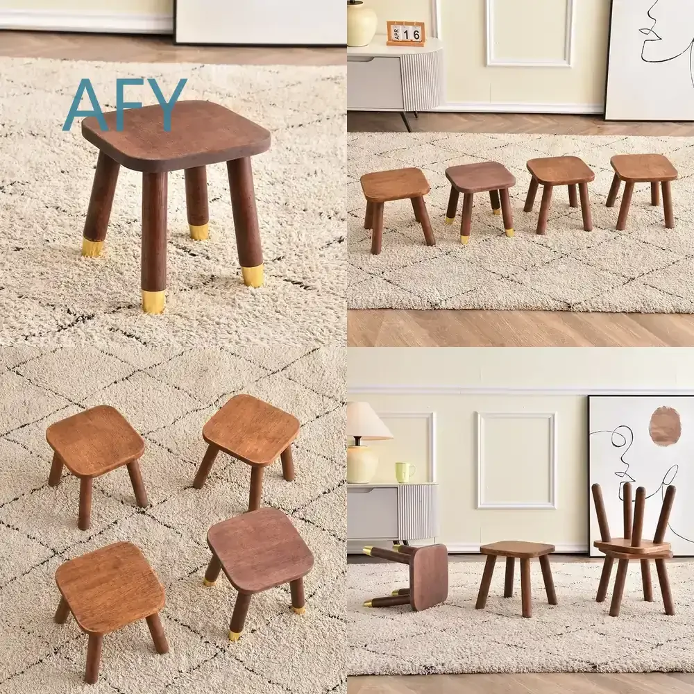 Solid Wood Multi-Function Mini Stool for Modern Living Room Ottoman Footrest Bench Shoes Stool Household Decor Home Furniture