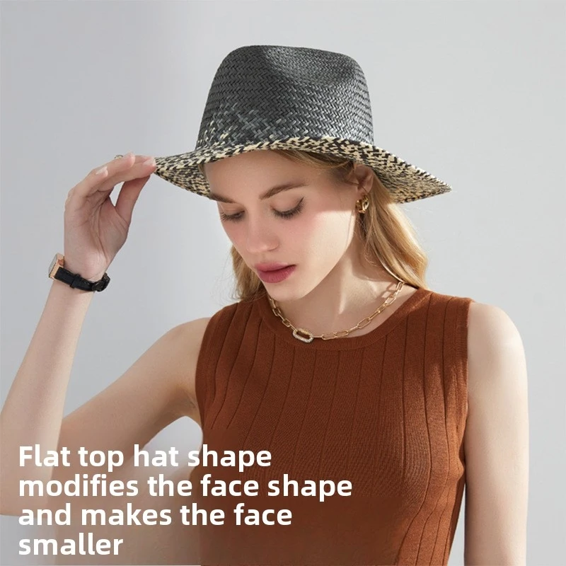 High-quality summer hat, Panama straw hat, British-style fedora, unisex sunshade beach hat, sun protection