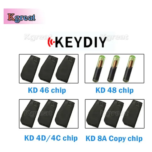 KEYDIY 자동차 키 칩, KD 4C/4D KD 48 KD 46 4C 4D 46 48 8A, KEYDIY KDX2 키 프로그래머 트랜스폰더 칩용 복사 트랜스폰더, 5 개, 10 개 